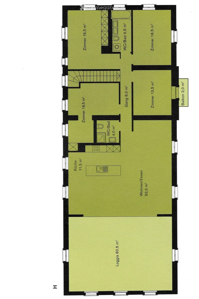 Exceptional 5 1/2-room attic apartment with 60m2 loggia in a 2-party house – photo 22 of 22