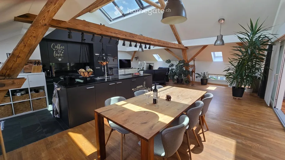 Exceptional 5 1/2-room attic apartment with 60m2 loggia in a 2-party house – photo 2 of 22