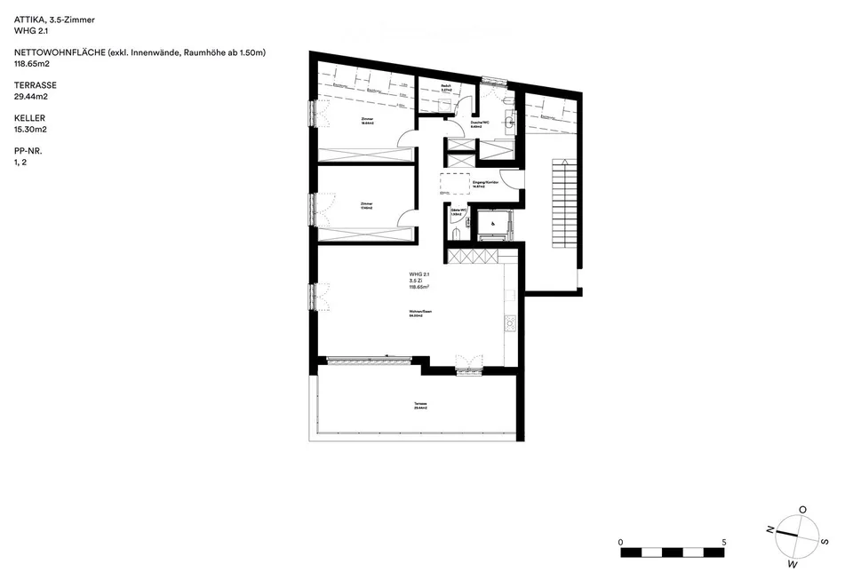 Moderne Neubau-Attika: nur 7 Parteien, EGYM-Fitness und Wellness im Haus – Foto 6 von 6