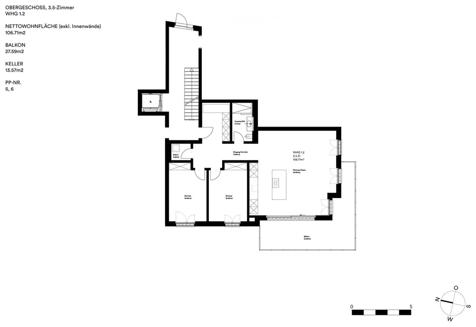Moderner Neubau: 3.5 Zimmer, nur 7 Parteien, EGYM-Fitness und Wellness im Haus – Foto 5 von 6