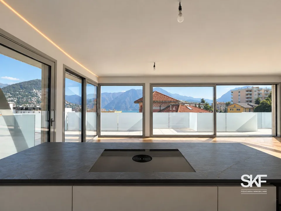 MASSAGNO - Vendesi un attico de nouvelle construction avec terrasse vue sur le lac – photo 5 sur 13