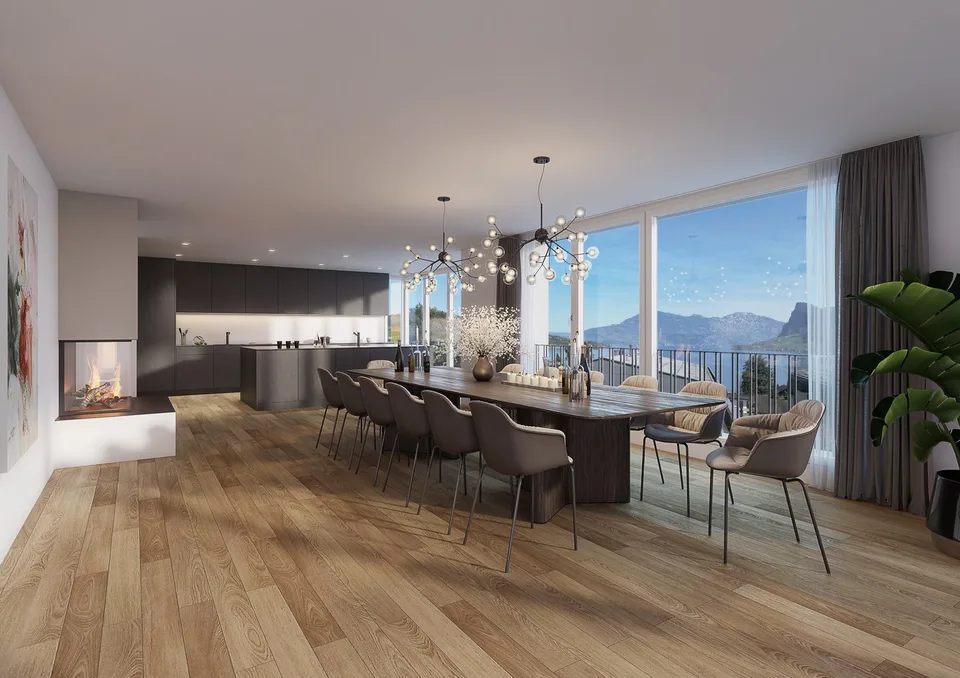 Appartement moderne de 2,5 pièces avec loggia et vue imprenable à Hergiswil – photo 2 sur 9