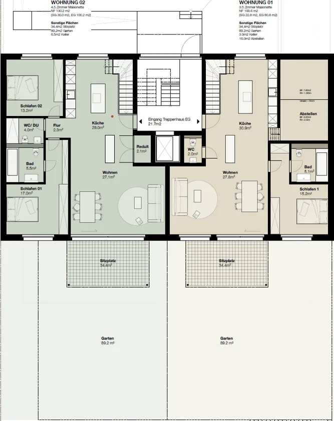 Nuova costruzione: appartamento-maisonnette di 3,5 locali con giardino a Riehen – foto 8 di 8