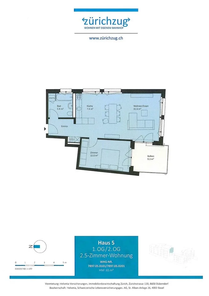 2.5 Zimmer Wohnung in Hedingen – Foto 8 von 9