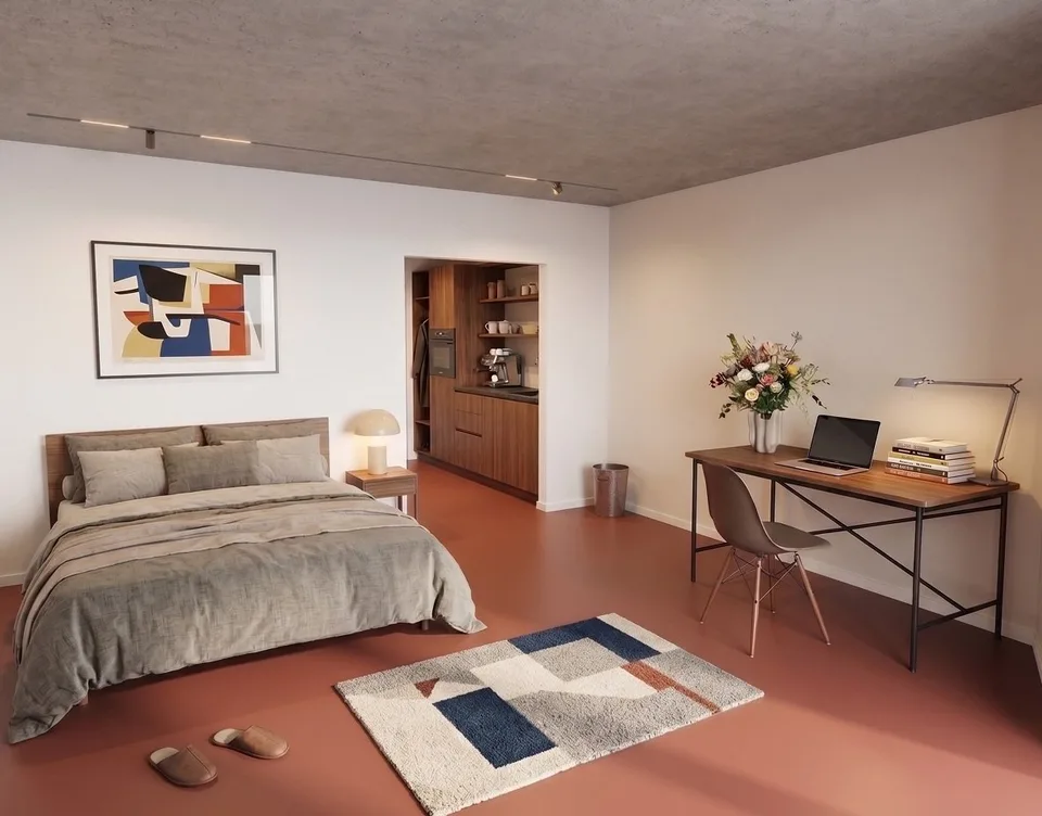 Appartement attique moderne 2 pièces avec terrasse et 2 balcons – photo 3 sur 7