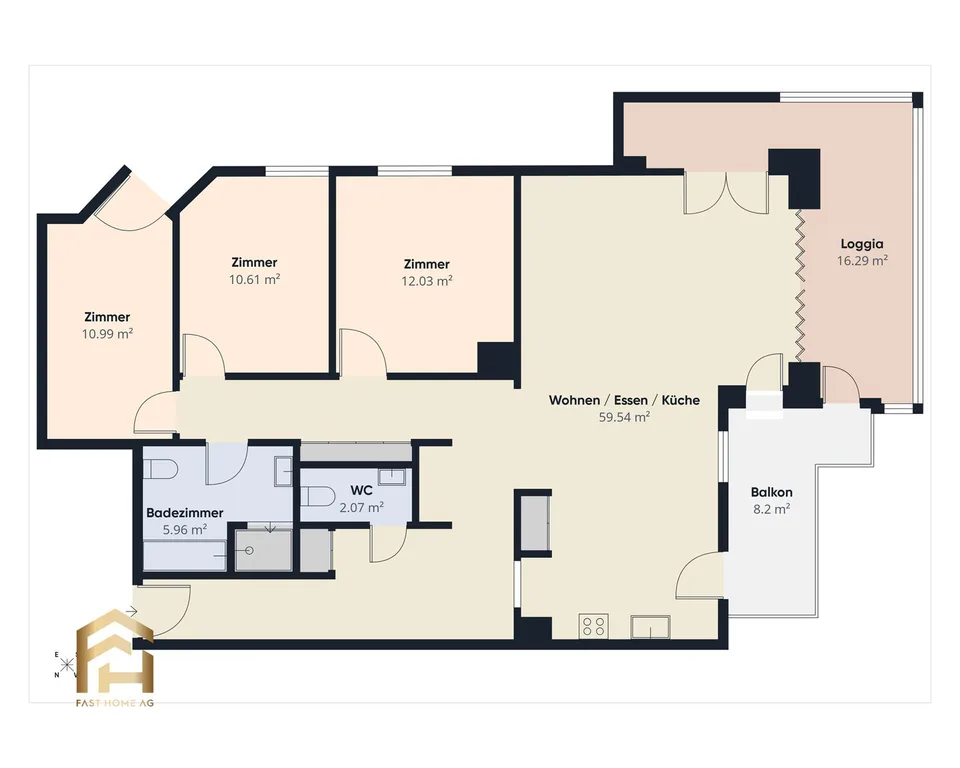 Appartement calme et centralement situé de 4,5 pièces à Glis – photo 12 sur 13