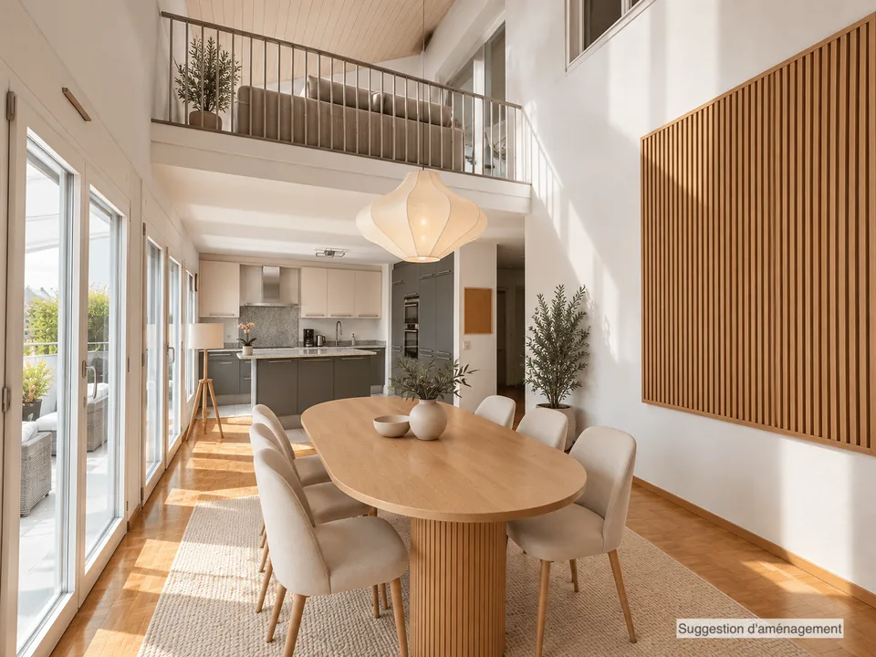 Duplex luminoso di 6 locali con soppalco e balcone a Satigny – foto 2 di 15