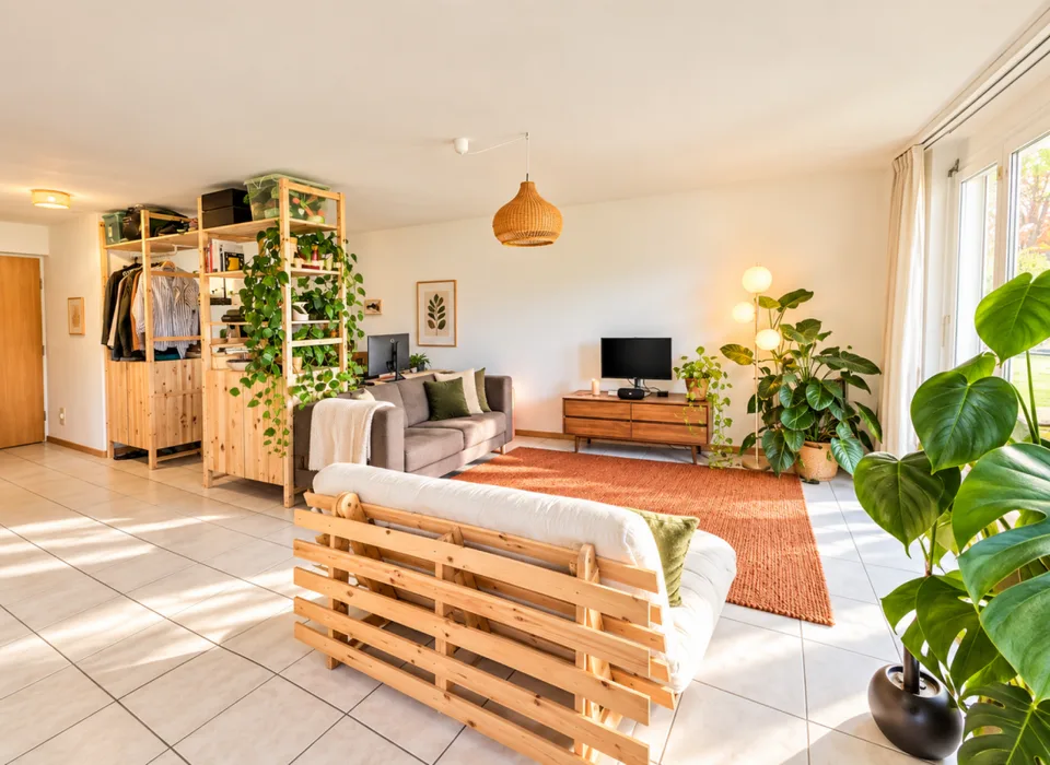 Vivre avec jardin ! Lumineux appartement de 2,5 pièces avec beaucoup de sensation de vie – photo 2 sur 8