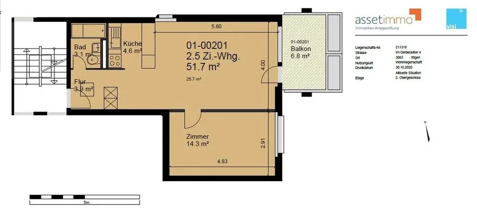 2.5 locali a 51 m2 al 2° piano – foto 9 di 9