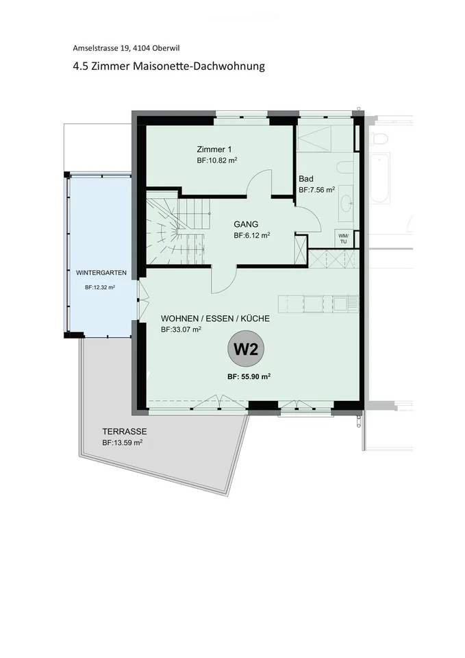 4½-Zimmer-Dachmaisonette mit Wintergarten und zwei Terrassen – Foto 19 von 20