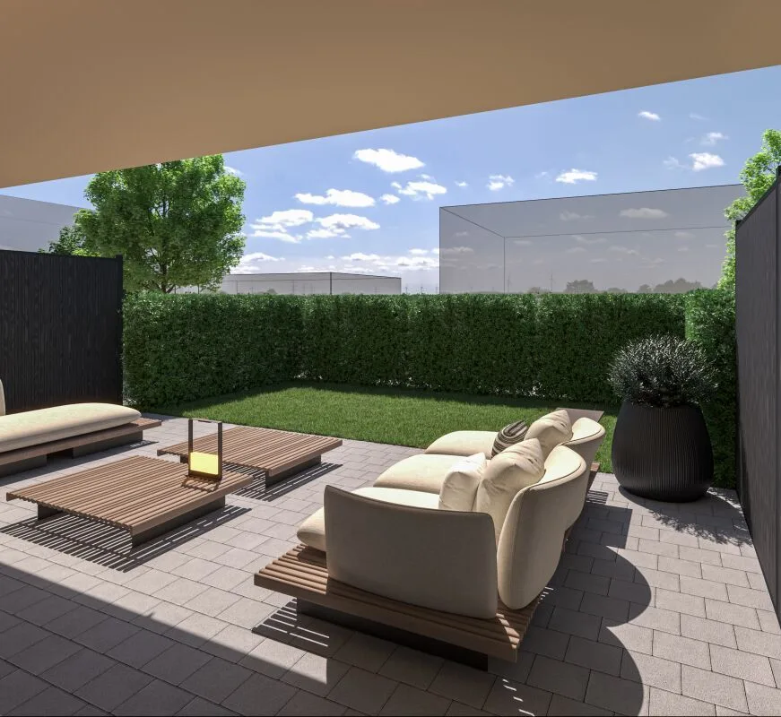 Appartement de jardin moderne 5.5 pièces avec chambre principale, salle de bain en suite, loggia & balcon – photo 2 sur 20