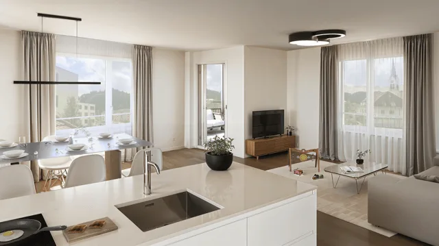 Letzte Wohnung: 4.5 Zimmer mit Sicht auf die Pilatuskette, barrierefrei – Menznau – Foto 4 von 7