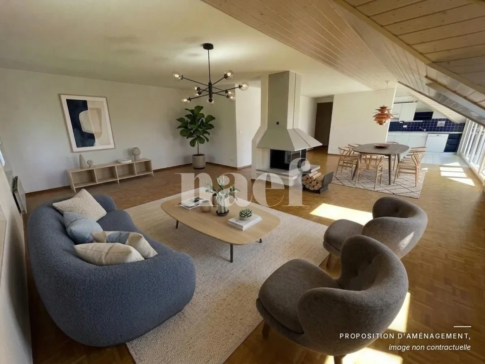 Im Zentrum des Dorfes - Schöne 5.5-Zimmer-Wohnung im Dachgeschoss mit Kamin und großem Balkon – Foto 3 von 9