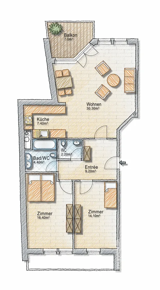 Helle 3.5-Zimmer-Wohnung mit Balkon in Oberwil – Foto 19 von 19