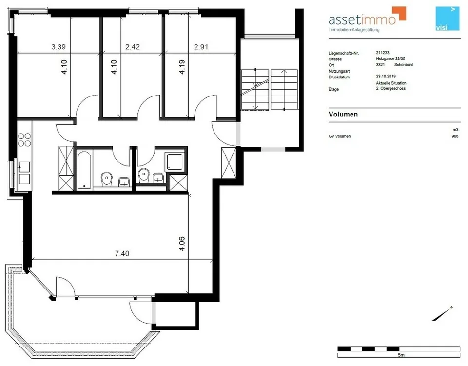 4.5-ZW à 94 m2 im 2. OG mit ruhigem Balkon – Foto 9 von 9
