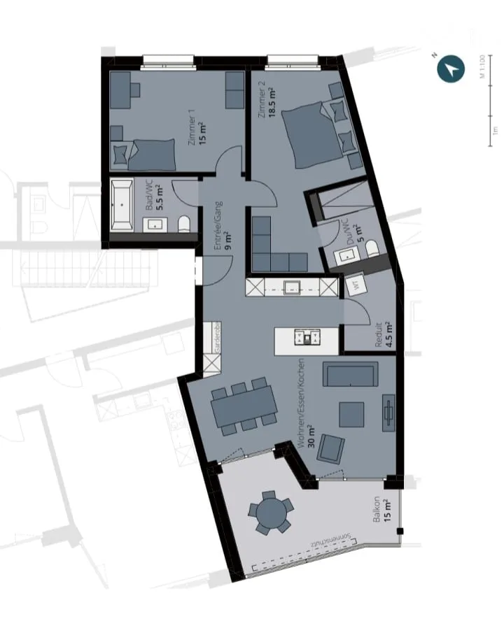 Neubau-Wohnung 3.5 Zimmer im Mattenpark Othmarsingen – Foto 5 von 5