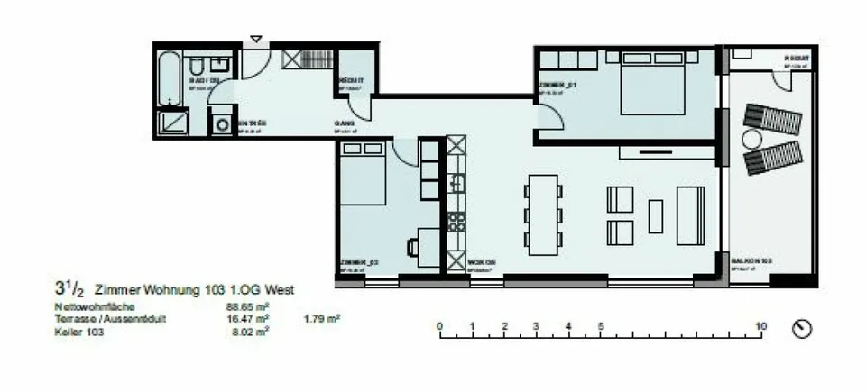 Affascinante appartamento di 3.5 locali con ampio balcone e vista sul verde. – foto 13 di 13