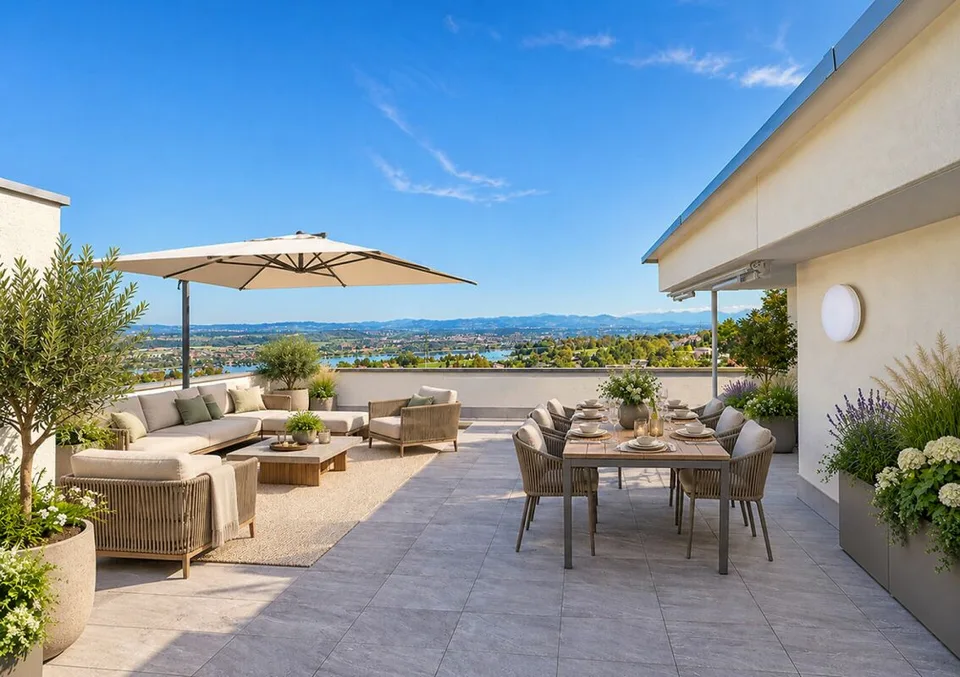 5.5 Zimmer-Attikawohnung mit grosser Terrasse und fantastischem Panoramablick – Foto 10 von 12