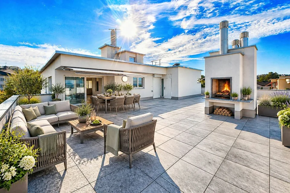 5.5 Zimmer-Attikawohnung mit grosser Terrasse und fantastischem Panoramablick – Foto 9 von 12
