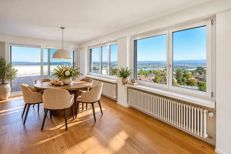5.5 Zimmer-Attikawohnung mit grosser Terrasse und fantastischem Panoramablick – Foto 3 von 12