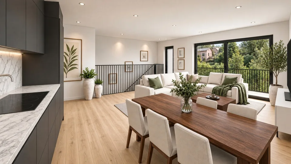 Duplex moderno di 5,5 locali a Semsales – Nuova costruzione con balcone e vista verde – foto 4 di 13