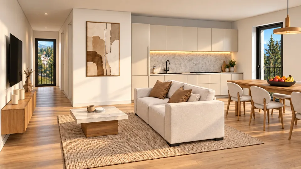 Duplex moderno di 5,5 locali a Semsales – Nuova costruzione con balcone e vista verde – foto 3 di 13