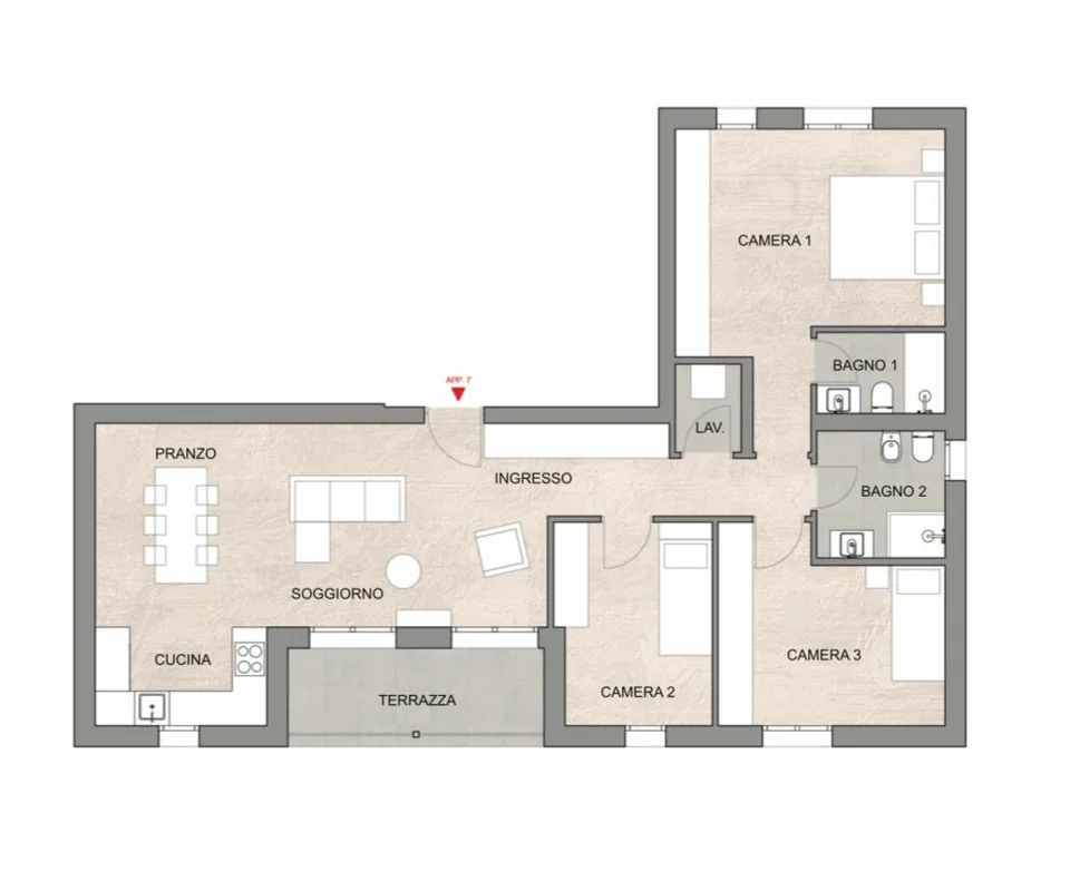CADRO 4.5 | Mansarddachwohnung | Neu | Miete 2'200 | Nebenkosten 300 – Foto 7 von 8