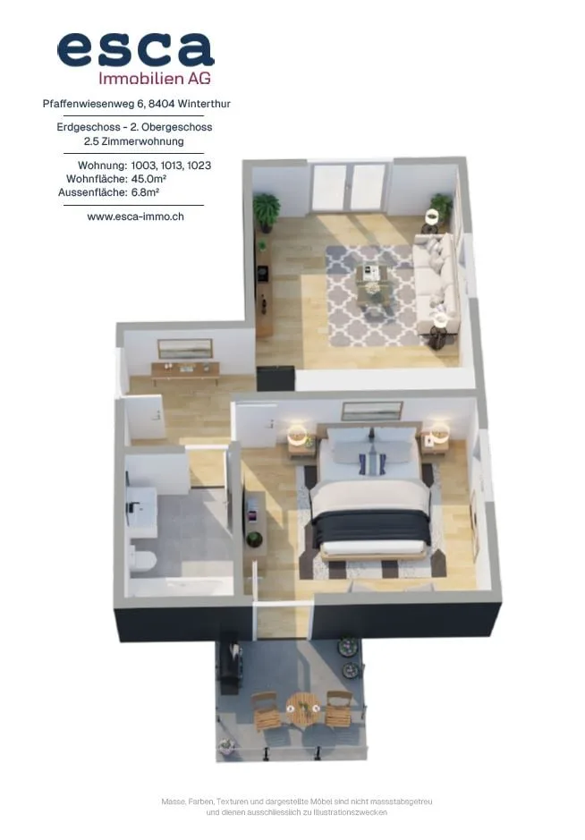 Neurenovierte 2-Zimmer-Wohnung mit Balkon – Foto 13 von 13