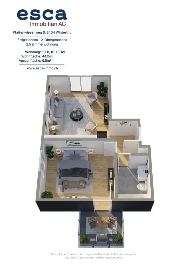 Neurenovierte 2-Zimmer-Wohnung mit Balkon – Foto 11 von 13
