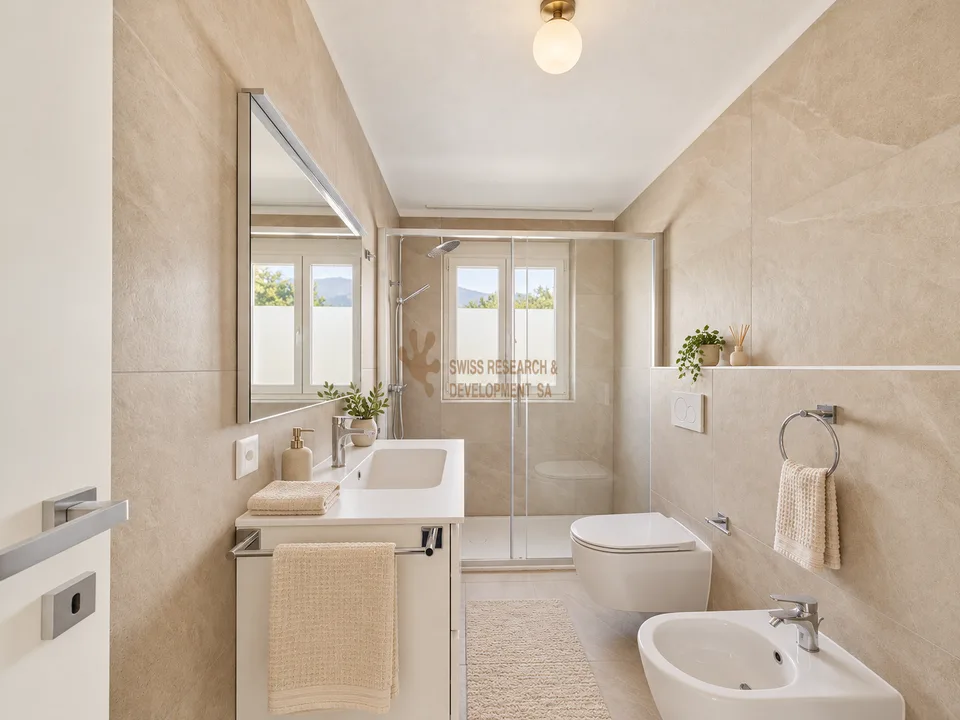NUOVA CASA BIFAMILIARE CON DUE APPARTAMENTI INDIPENDENTI ,GIARDINO E BOX AUTO – Foto 15 von 17