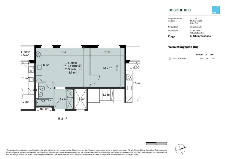 Gemütliche 2-Zimmerwohnung im 5. OG – Foto 9 von 9
