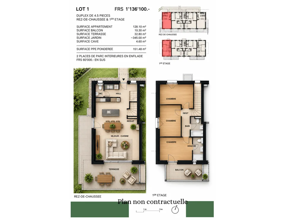 Meraviglioso appartamento duplex di 4,5 locali con grande terrazza, balcone e giardino privato – foto 5 di 5
