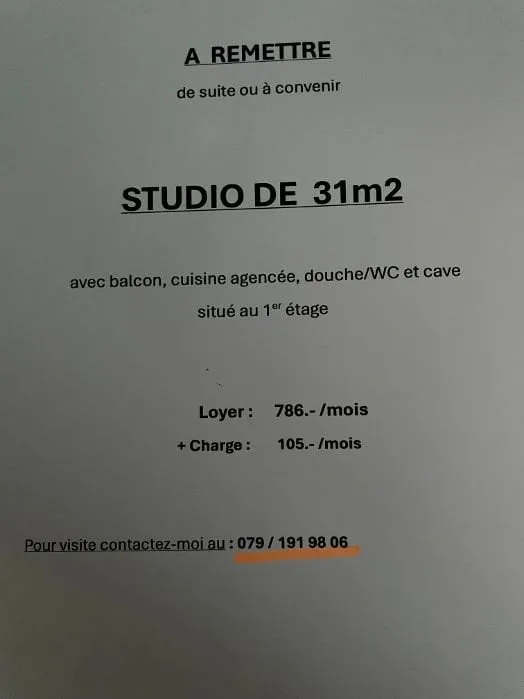 Ein Studio von 31m2, sofort oder nach Vereinbarung verfügbar – Foto 2 von 2