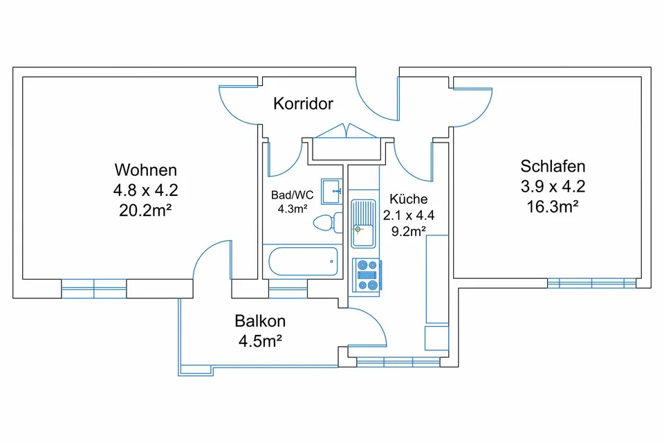 Renovierte 2.5-Zimmer-Wohnung mit Balkon an der Laufenstrasse in Basel – Foto 15 von 15