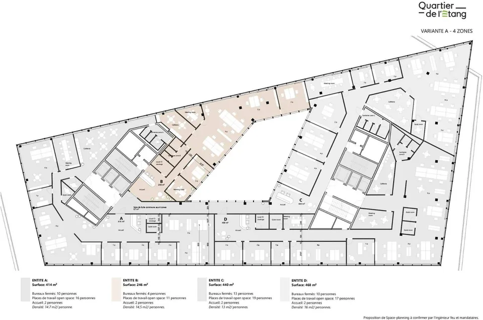 Büros der Extraklasse mit 246m² im Herzen des Quartiers de l'Étang – Foto 2 von 11