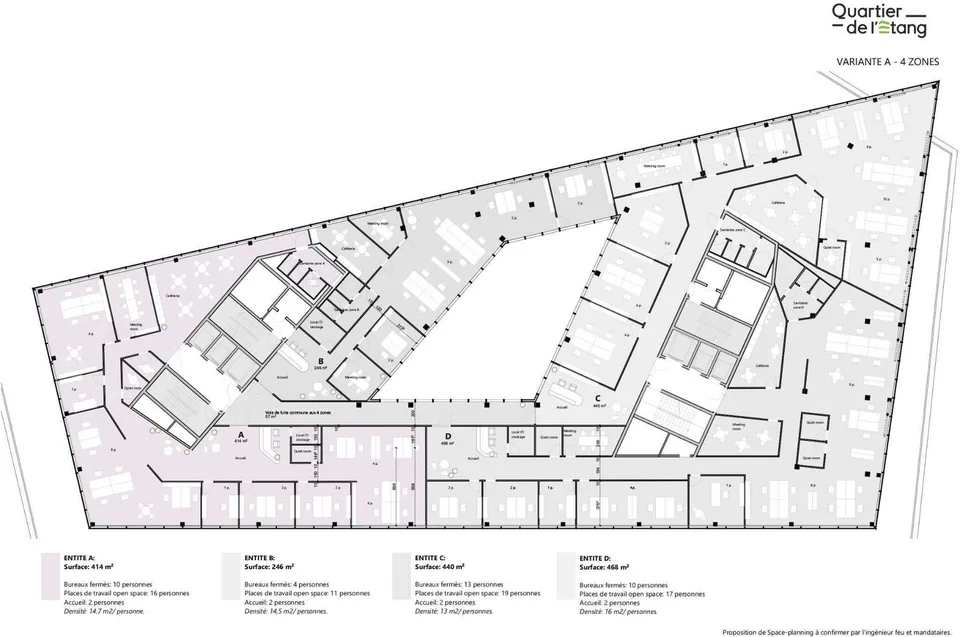 Büros von Ausnahme mit 414m² im Herzen des Quartiers de l'Étang – Foto 2 von 11