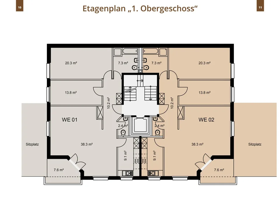 Grosszügig wohnen 3.5 Zimmer mit Balkon und privatem Sitzplatz – Foto 10 von 12