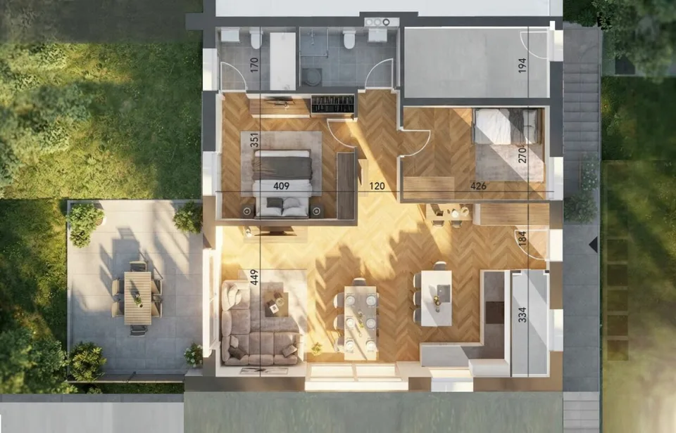 A2 - Les Vignobles de l'Arche - 3,5 Zimmer mit Garten (Parzelle 2 im Erdgeschoss) – Foto 4 von 13