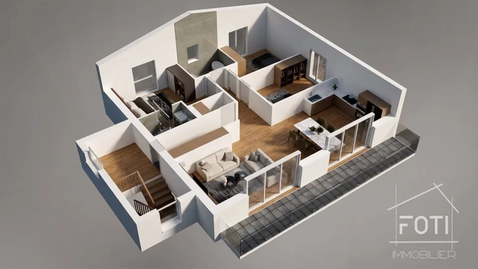 Schöne 4,5 Zimmer im Dachgeschoss mit Keller und Doppelgarage. – Foto 7 von 10