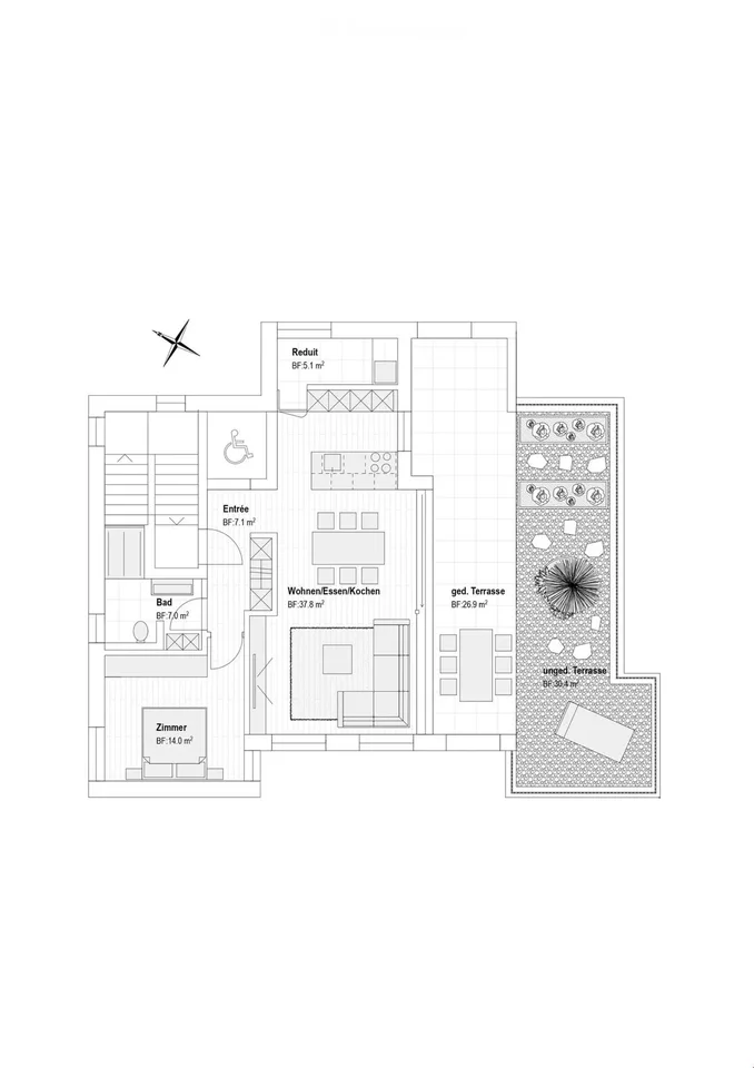 Exklusive 2.5 Zimmer Attika-Wohnung zu vermieten – Foto 5 von 5