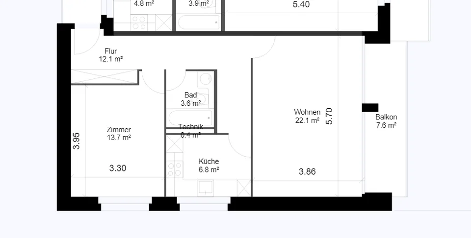 Appartamento attraente di 2 camere con 58 m² a Zürich-Schwamendingen – foto 3 di 3