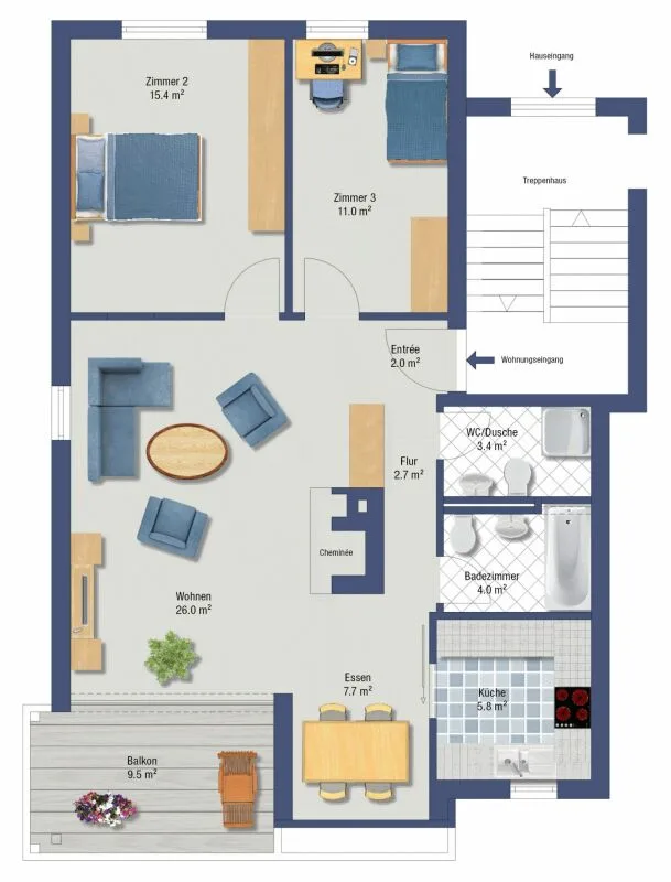 Appartamento 3,5 locali in zona residenziale vicina alla città – foto 15 di 15