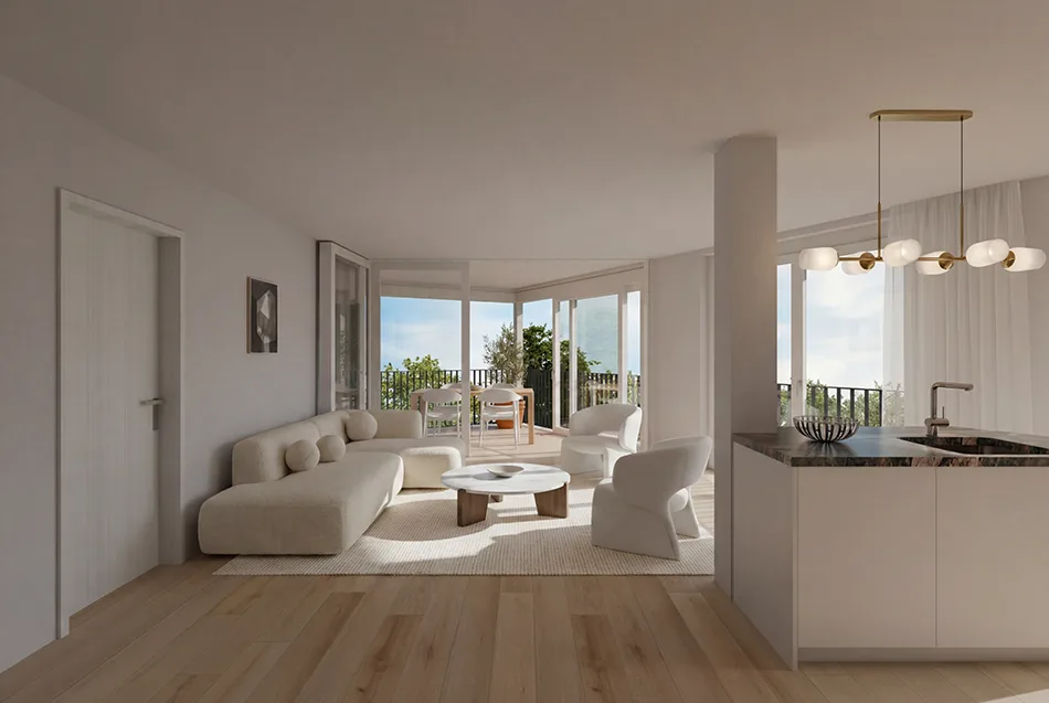Appartamento luminoso e spazioso di 3,5 locali con vista panoramica e giardino di 63mq - W2 – foto 3 di 7