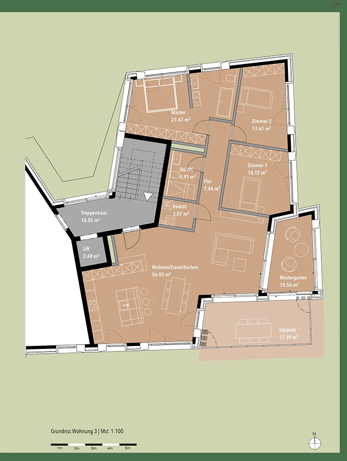 Projektvorankündigung - exklusive Geschosswohnung mit unverbaubarer Aussicht. Neue Preise - B3 – Foto 5 von 7