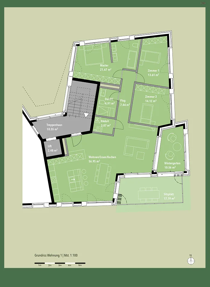 Exklusive Gartenwohnung mit unverbaubarer Aussicht. Neue Preise - B1 – Foto 5 von 7