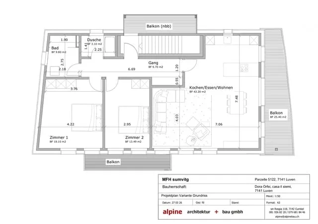 Apartment ownership / new building apartment in Luven above Ilanz, entrance to Lumnezia – photo 3 of 5