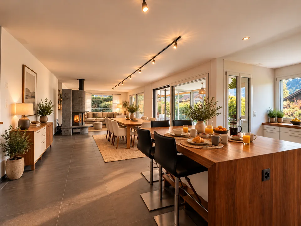 Appartement mit Potenzial 4.5 Zimmer, Terrasse von 52 m² und eigenem Garten von 69 m² – Foto 4 von 13