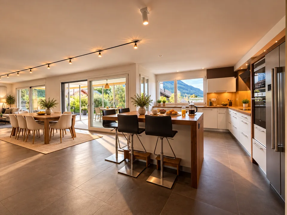 Appartement mit Potenzial 4.5 Zimmer, Terrasse von 52 m² und eigenem Garten von 69 m² – Foto 5 von 13