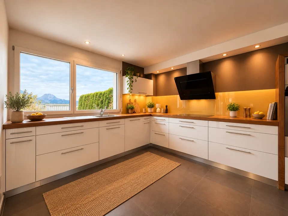 3,5 locali appartamento al piano terra con giardino privato e vista sul Moléson – foto 3 di 13