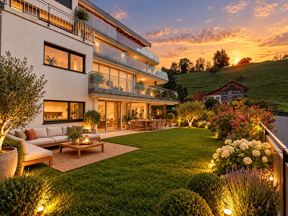 3,5 locali appartamento al piano terra con giardino privato e vista sul Moléson – foto 13 di 13